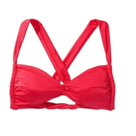 VICTORIA'S SECRET NWT Sz M Wild Strawberry Twist Bralette Bikini Swim Top - Picture 2 of 7